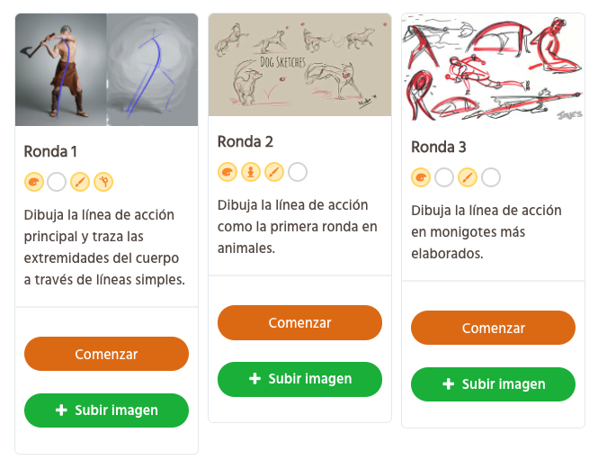 Rondas para practicar los retos de dibujo